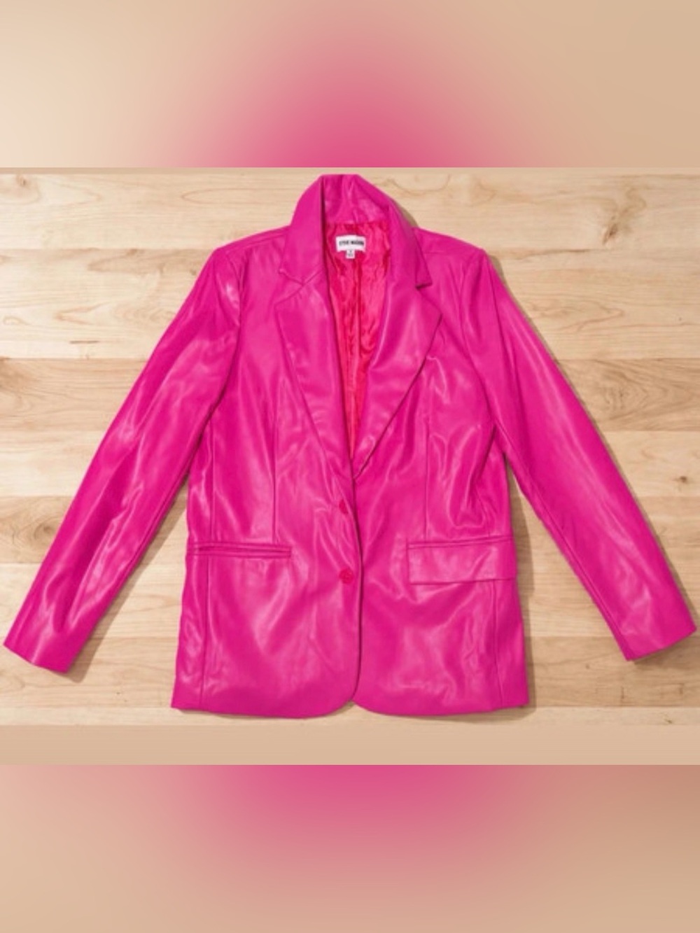 Steve Madden Hot Pink Faux Leather Blazer